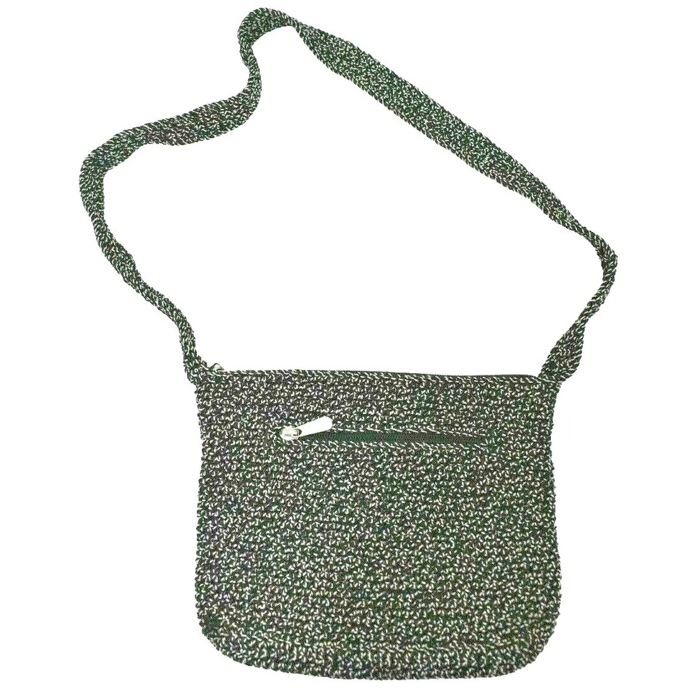 The Sak Purse Black White Knit Shoulder Bag Zipper Top